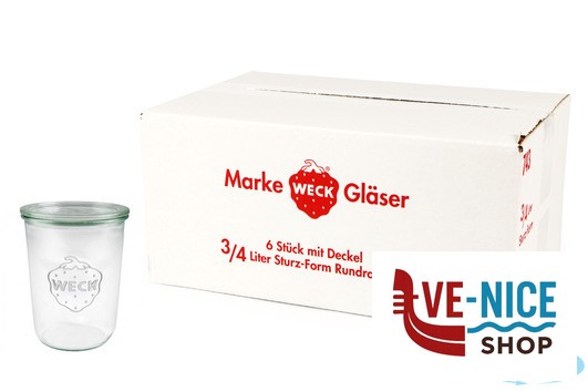 vetro WECK CIL- CARTONE 6 VASETTI ML.850 CON COPERCHIO 100 743 20125 DOSEN-ZENTRALE ZUCHNER GMBH - immagine 2