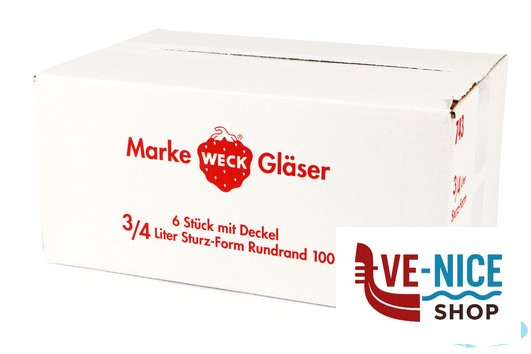 vetro WECK CIL- CARTONE 6 VASETTI ML.850 CON COPERCHIO 100 743 20125 DOSEN-ZENTRALE ZUCHNER GMBH - immagine 3