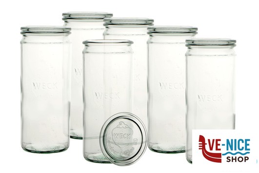 vetro WECK CIL- CARTONE 6 VASI ML.1062 CON COPERCHIO 80 908 DOSEN-ZENTRALE ZUCHNER GMBH