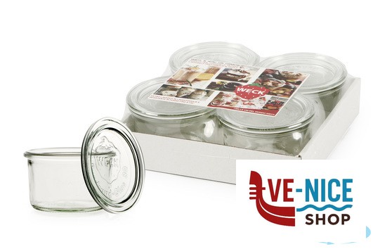 vetro WECK CILINDRICO - VASSOIO 4 VASETTI ML.200 COPERCHIO 80 751 DOSEN-ZENTRALE ZUCHNER GMBH - immagine 3