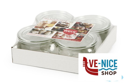 vetro WECK CILINDRICO - VASSOIO 4 VASETTI ML.200 COPERCHIO 80 751 DOSEN-ZENTRALE ZUCHNER GMBH - immagine 4