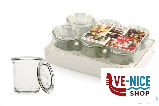 vetro WECK CILINDRICO VASSOIO 6 VASETTI ML.140 COPERCHIO 60 761 DOSEN-ZENTRALE ZUCHNER GMBH - immagine 4