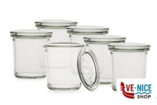 vetro WECK CILINDRICO VASSOIO 6 VASETTI ML.140 COPERCHIO 60 761 DOSEN-ZENTRALE ZUCHNER GMBH