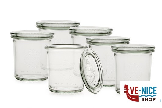 vetro WECK CILINDRICO VASSOIO 6 VASETTI ML.140 COPERCHIO 60 761 DOSEN-ZENTRALE ZUCHNER GMBH