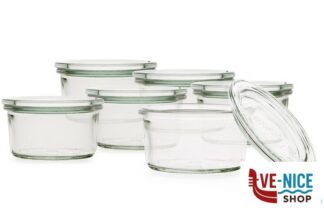 vetro WECK CILINDRICO VASSOIO 6 VASETTI ML.165 COPERCHIO 80 976 DOSEN-ZENTRALE ZUCHNER GMBH