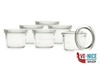 vetro WECK CILINDRICO VASSOIO 6 VASETTI ML.80 COPERCHIO 60 080 DOSEN-ZENTRALE ZUCHNER GMBH