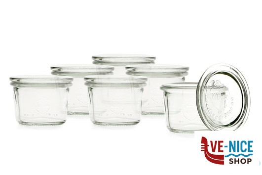 vetro WECK CILINDRICO VASSOIO 6 VASETTI ML.80 COPERCHIO 60 080 DOSEN-ZENTRALE ZUCHNER GMBH