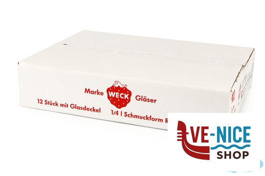 vetro WECK CIL- CARTONE 12 VASETTI ML.220 CON COPERCHIO 60 902 DOSEN-ZENTRALE ZUCHNER GMBH - immagine 3