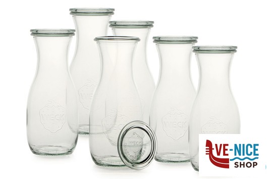 vetro WECK JUICE- CARTONE 6 VASETTI ML.530 CON COPERCHIO 60 764 DOSEN-ZENTRALE ZUCHNER GMBH