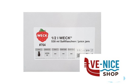vetro WECK JUICE- CARTONE 6 VASETTI ML.530 CON COPERCHIO 60 764 DOSEN-ZENTRALE ZUCHNER GMBH - immagine 5