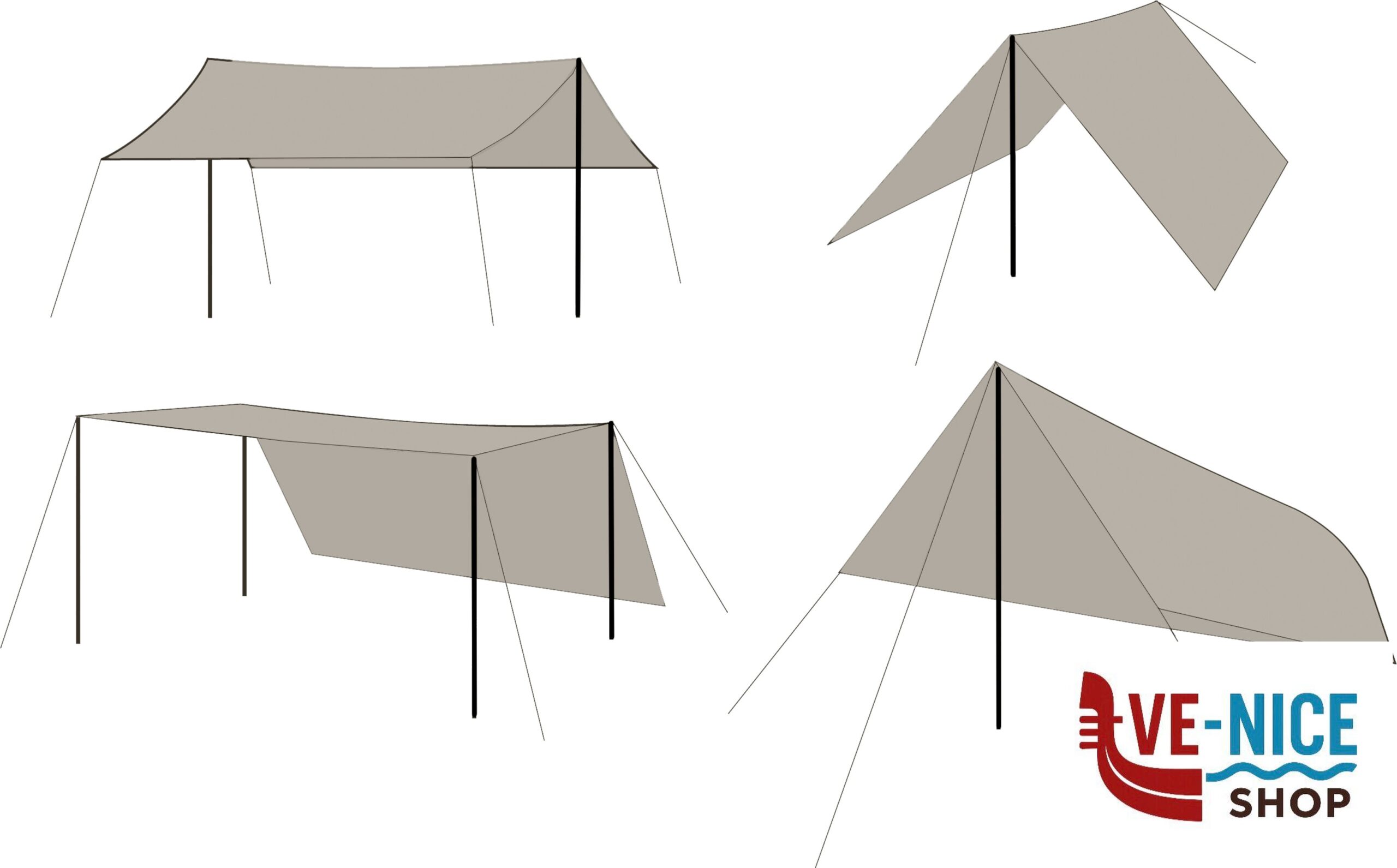 Parasole Sunny UV 3X3 Brunner CONCHIGLIE PARASOLE - immagine 2