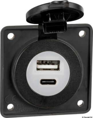 Osculati 14.527.01 Presa Incasso Doppia Usb Type-A + Type-C interruttori e prese modulari originali berker