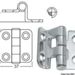 Osculati 38.441.59 Cerniera Inox A Sbalzo 37X37 Mm cerniere a sbalzo spessore 2 mm