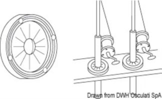 Osculati 41.668.01 Ricettacolo Portacanne Nero Mm 70 supporto in gomma passa cavo elastico ad alette mobili da fissare a paratia