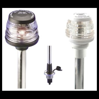 Asta con Fanale LUCE ESTRAIBILE A 360°-BASE TONDA