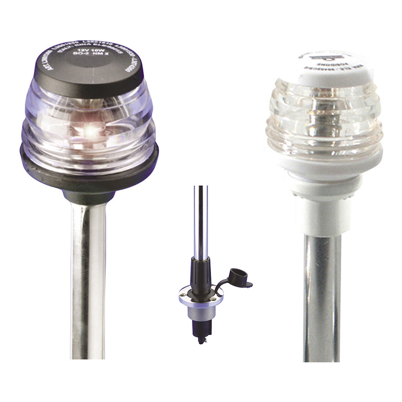 Asta con Fanale LUCE ESTRAIBILE A 360°-BASE TONDA