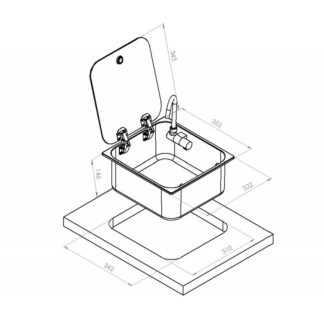 Navyload Lavelli, Pilette Scarico LAVELLO+COPERCHIO VETRO E RUBINETTO