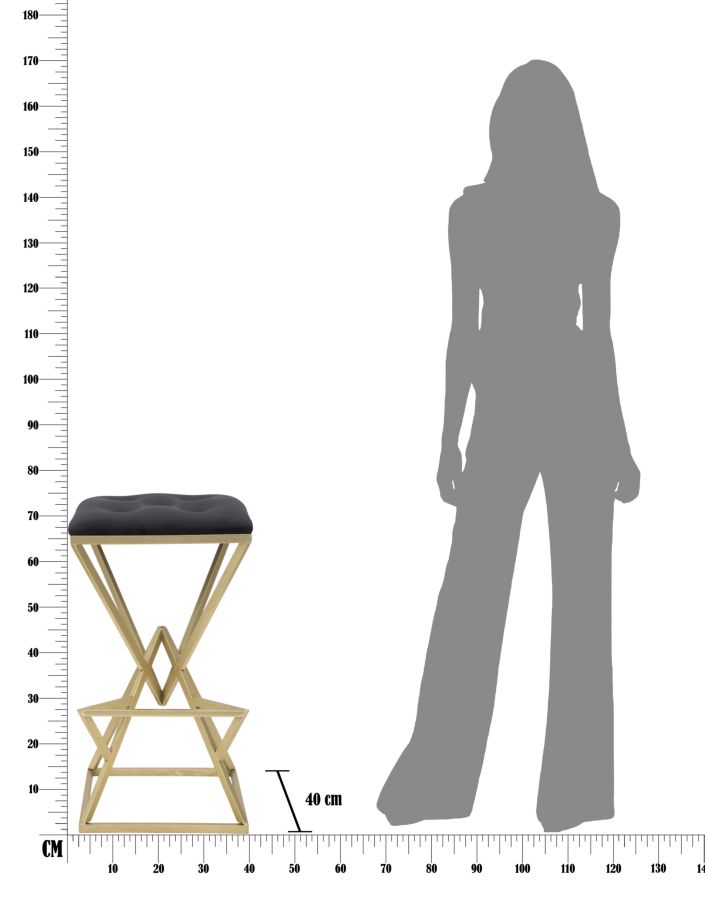SGABELLO DA BAR PIRAMID CM 40X40X75 stile GLAM - immagine 11
