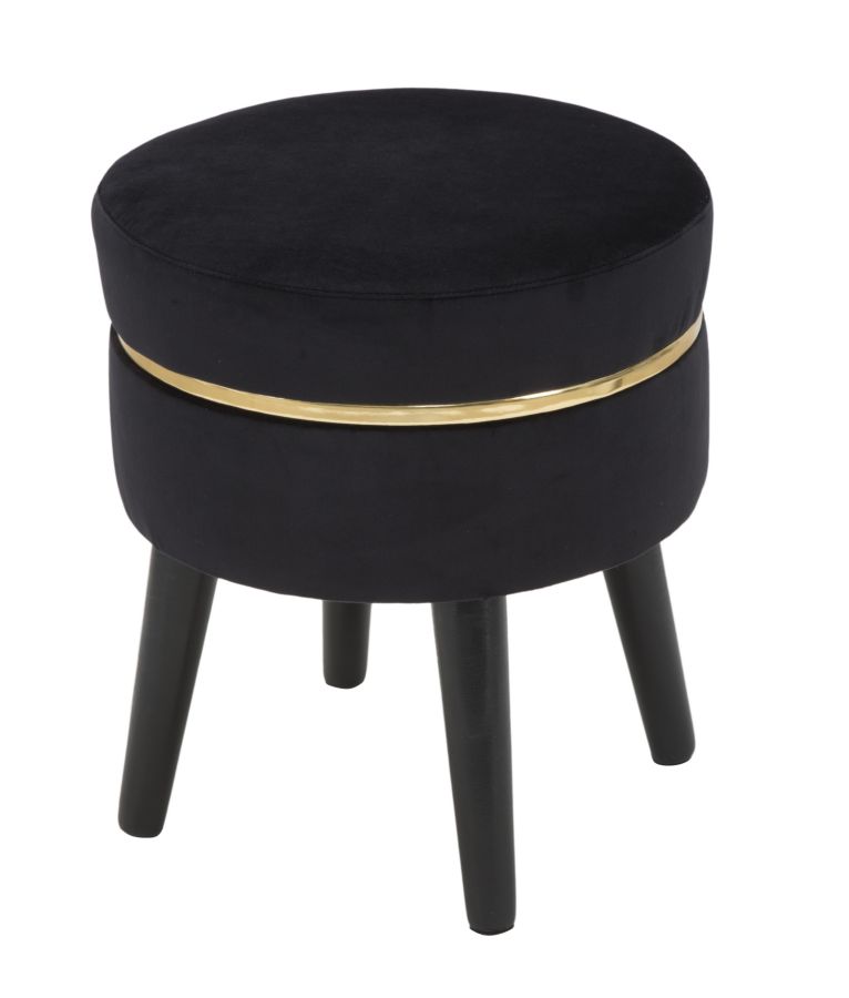 SGABELLO PARIS NERO CM Ø 35X40,5 stile GLAM - immagine 4