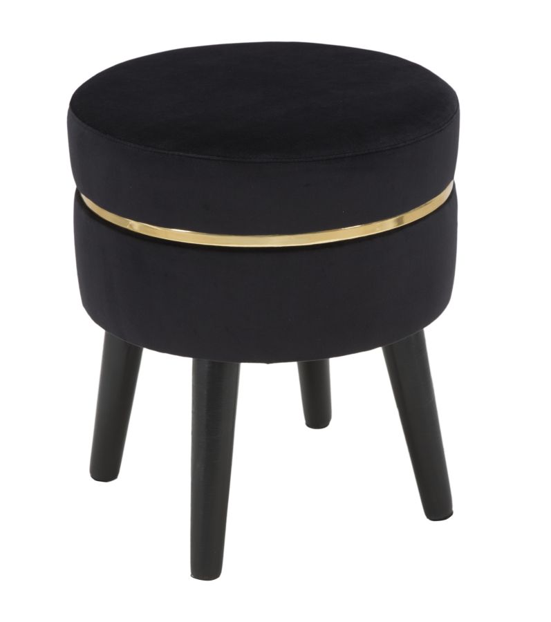 SGABELLO PARIS NERO CM Ø 35X40,5 stile GLAM - immagine 2