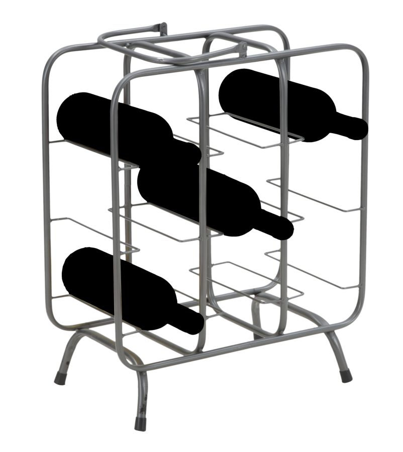 P/BOTTIGLIE RACK QUADRATO (9 POSTI) CM 40X23X47,5 stile INDUSTRIAL - immagine 9