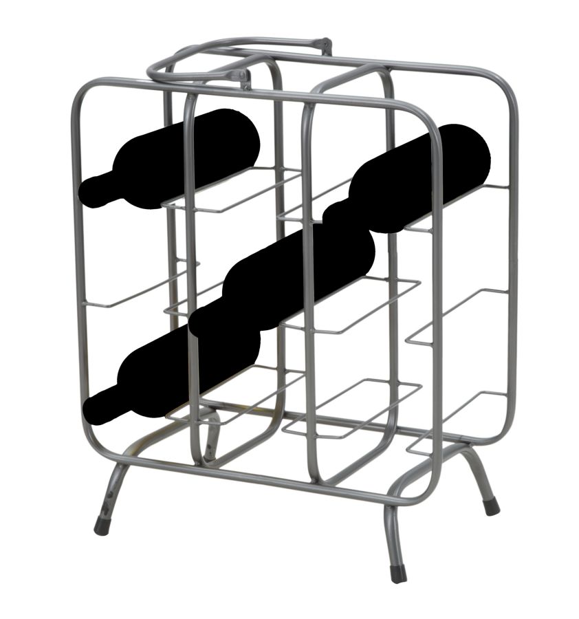 P/BOTTIGLIE RACK QUADRATO (9 POSTI) CM 40X23X47,5 stile INDUSTRIAL - immagine 13
