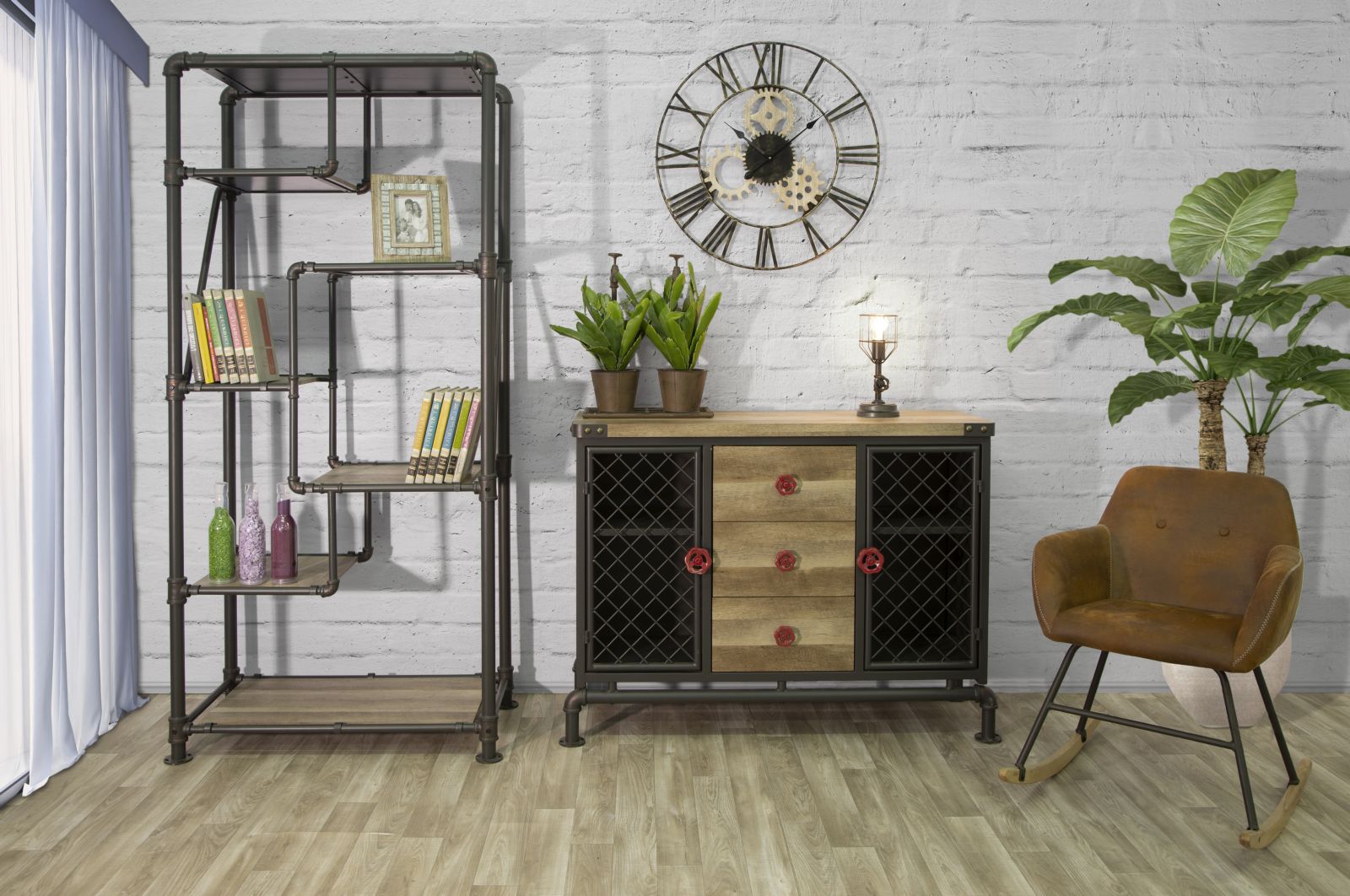 CORNICE WODY CM 21,5X3X26,5 (MISURA INTERNA CM 10X15) stile INDUSTRIAL - immagine 9