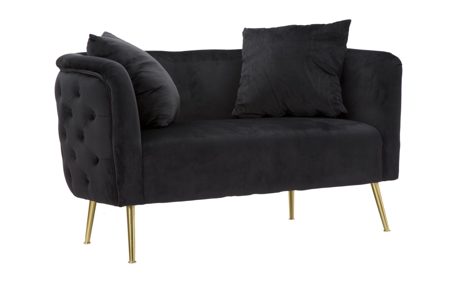DIVANETTO BUCAREST NERO CM 127X74X71 stile GLAM - immagine 2