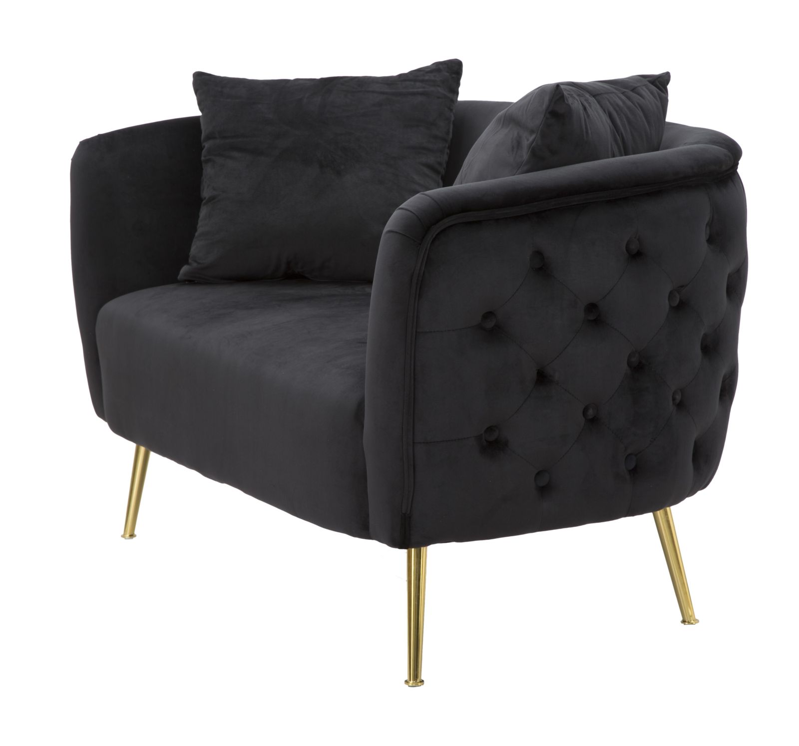 DIVANETTO BUCAREST NERO CM 127X74X71 stile GLAM - immagine 4