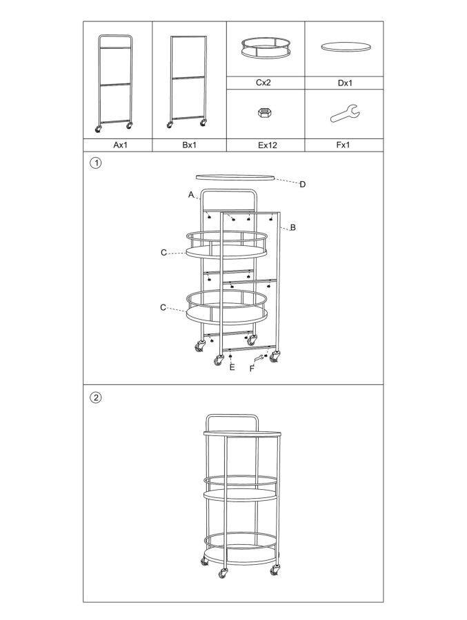 CARRELLO AREX CM 40X41,5X82 stile INDUSTRIAL - immagine 9