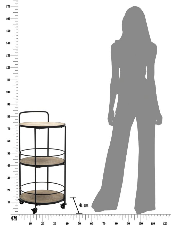CARRELLO AREX CM 40X41,5X82 stile INDUSTRIAL - immagine 8