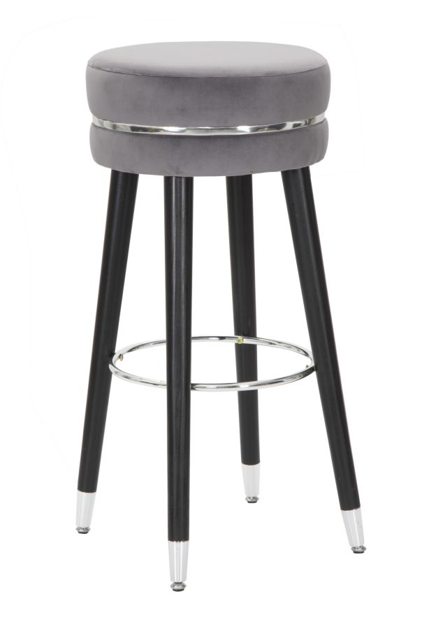 SGABELLO BAR PARIS GRIGIO/SILVER CM Ø 35X74 stile GLAM - immagine 2