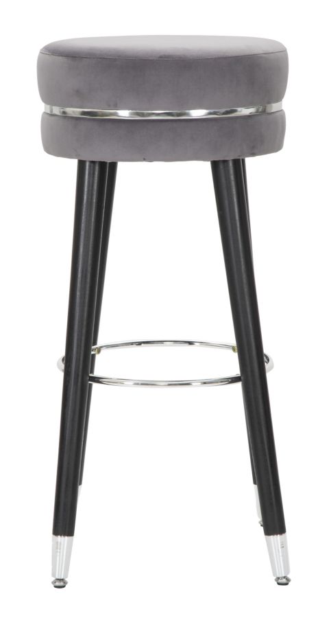 SGABELLO BAR PARIS GRIGIO/SILVER CM Ø 35X74 stile GLAM - immagine 3