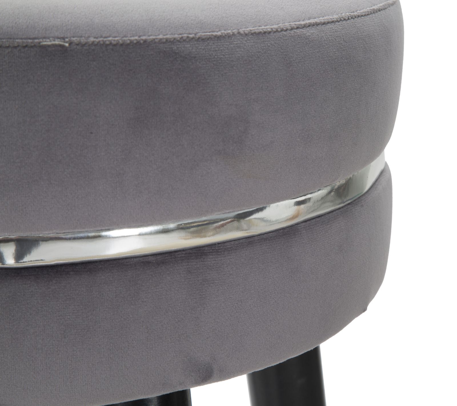 SGABELLO BAR PARIS GRIGIO/SILVER CM Ø 35X74 stile GLAM - immagine 5