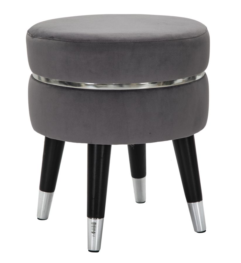 SGABELLO PARIS GRIGIO/SILVER CM Ø 35X40,5 stile GLAM - immagine 2