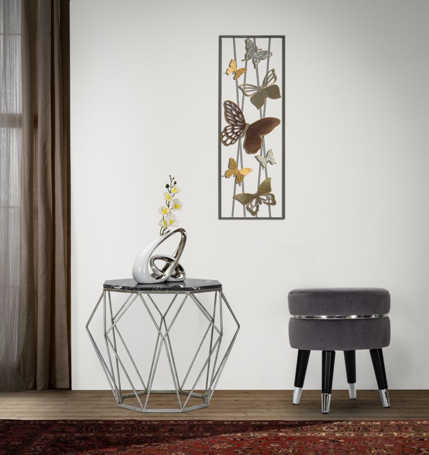 SGABELLO PARIS GRIGIO/SILVER CM Ø 35X40,5 stile GLAM - immagine 6