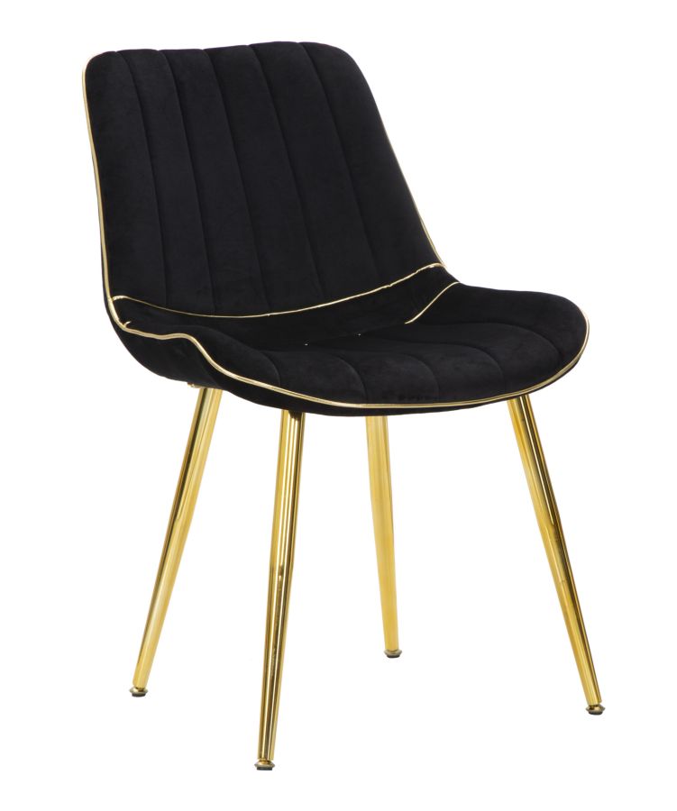 SEDIA PARIS NERA/GOLD SET 2 PZ CM 51X59X79 stile GLAM - immagine 2
