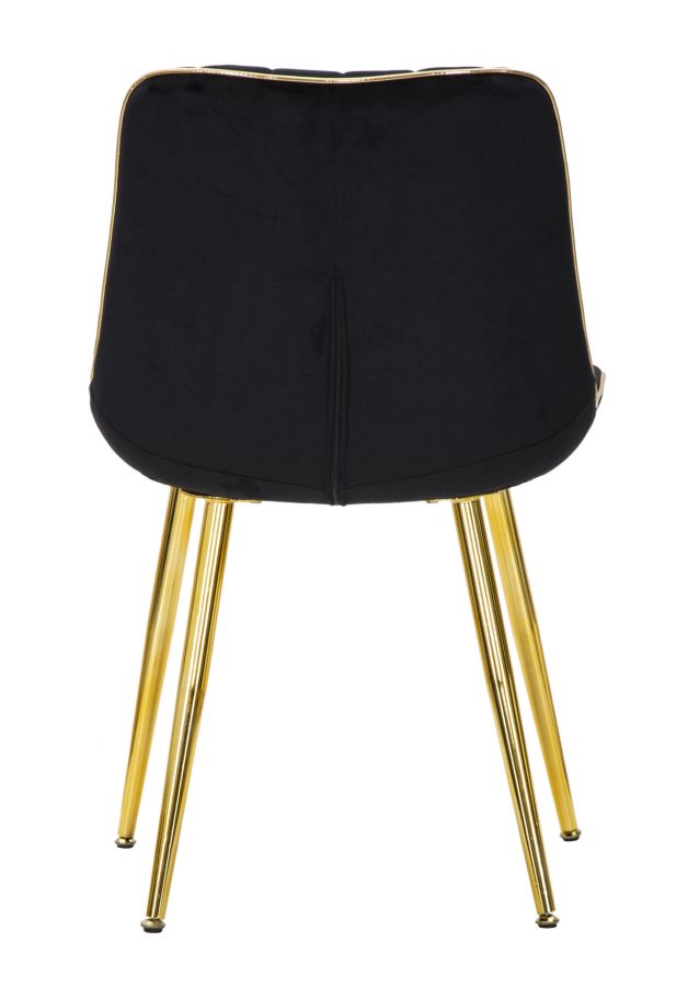 SEDIA PARIS NERA/GOLD SET 2 PZ CM 51X59X79 stile GLAM - immagine 3