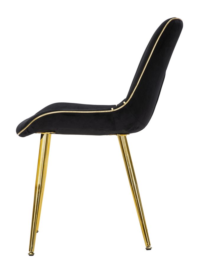 SEDIA PARIS NERA/GOLD SET 2 PZ CM 51X59X79 stile GLAM - immagine 4