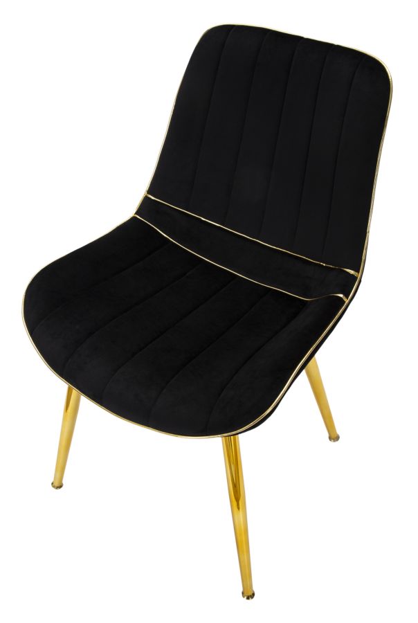 SEDIA PARIS NERA/GOLD SET 2 PZ CM 51X59X79 stile GLAM - immagine 5