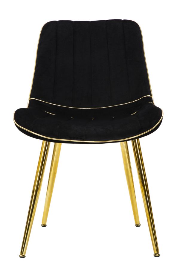 SEDIA PARIS NERA/GOLD SET 2 PZ CM 51X59X79 stile GLAM - immagine 6