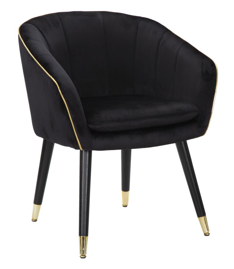 POLTRONA PARIS NERA/GOLD CM 62X58X78 stile GLAM - immagine 2