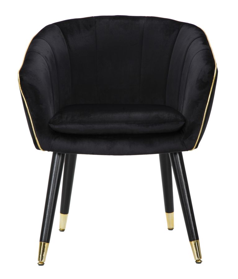 POLTRONA PARIS NERA/GOLD CM 62X58X78 stile GLAM - immagine 3