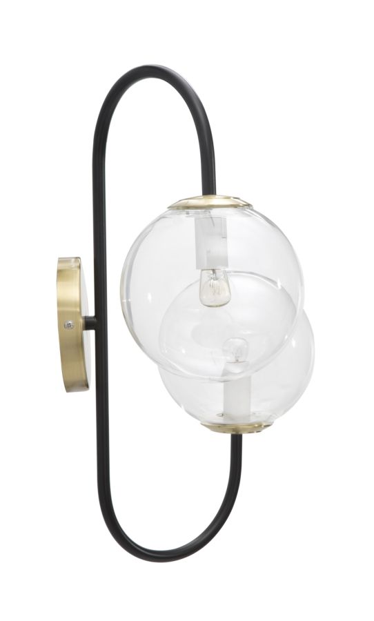 LAMPADA DA MURO IRON BLACK CM 36x24x45 stile GLAM - immagine 3