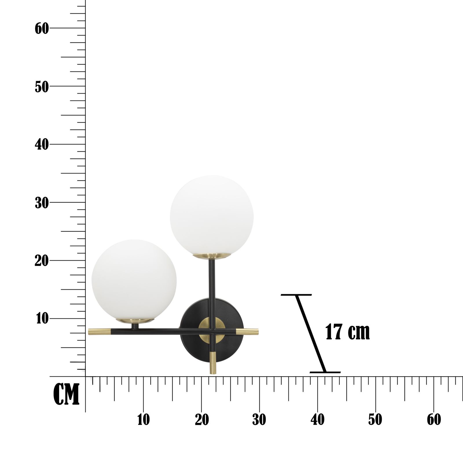 LAMPADA DA MURO DARKY DOUBLE CM 30x17x35 stile GLAM - immagine 8
