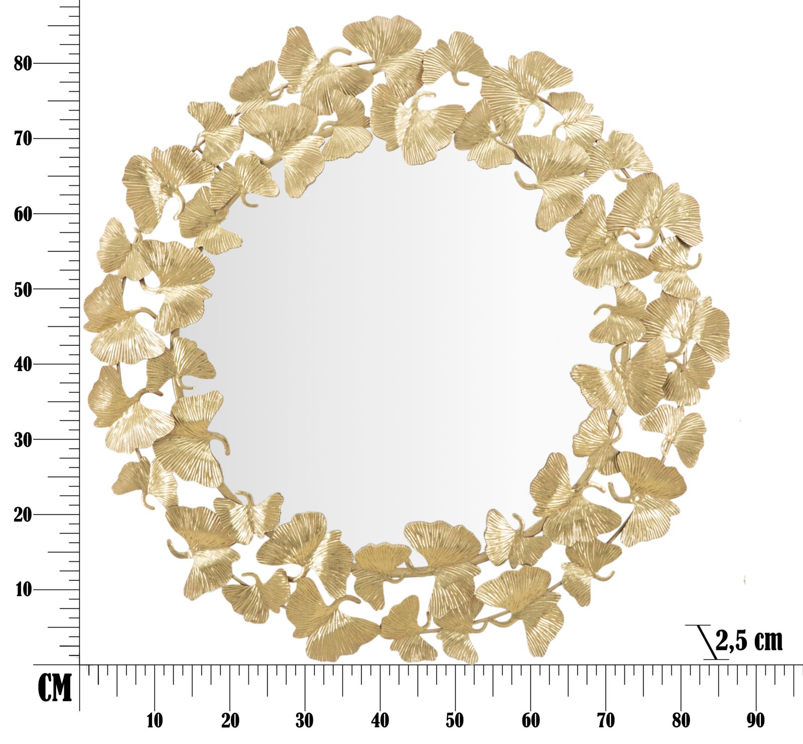 SPECCHIO FOGLIE ROUND CM Ø 87X2,5 stile GLAM - immagine 8
