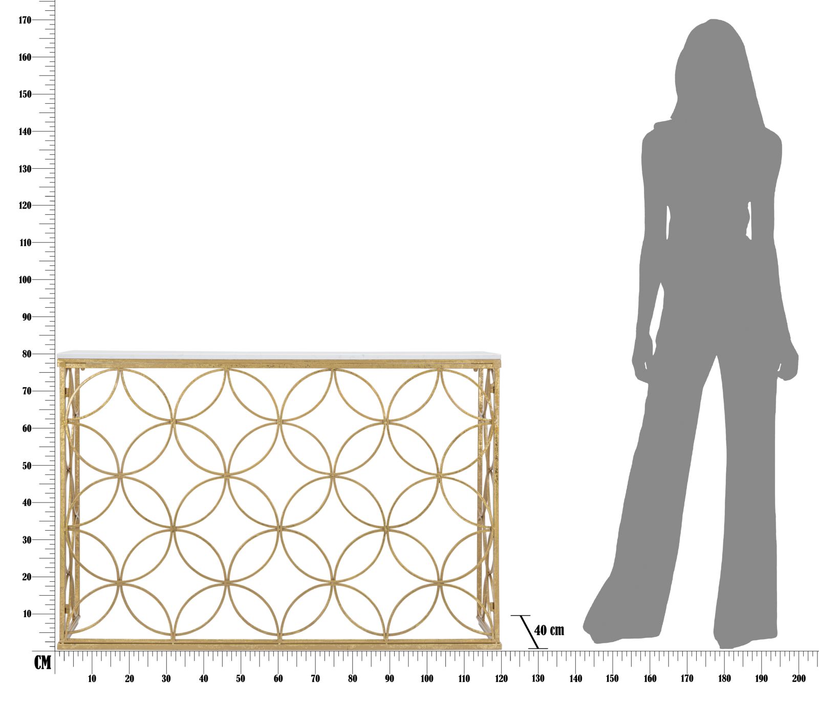 CONSOLE STAR MARBLE CM 120X40X80 stile GLAM - immagine 9