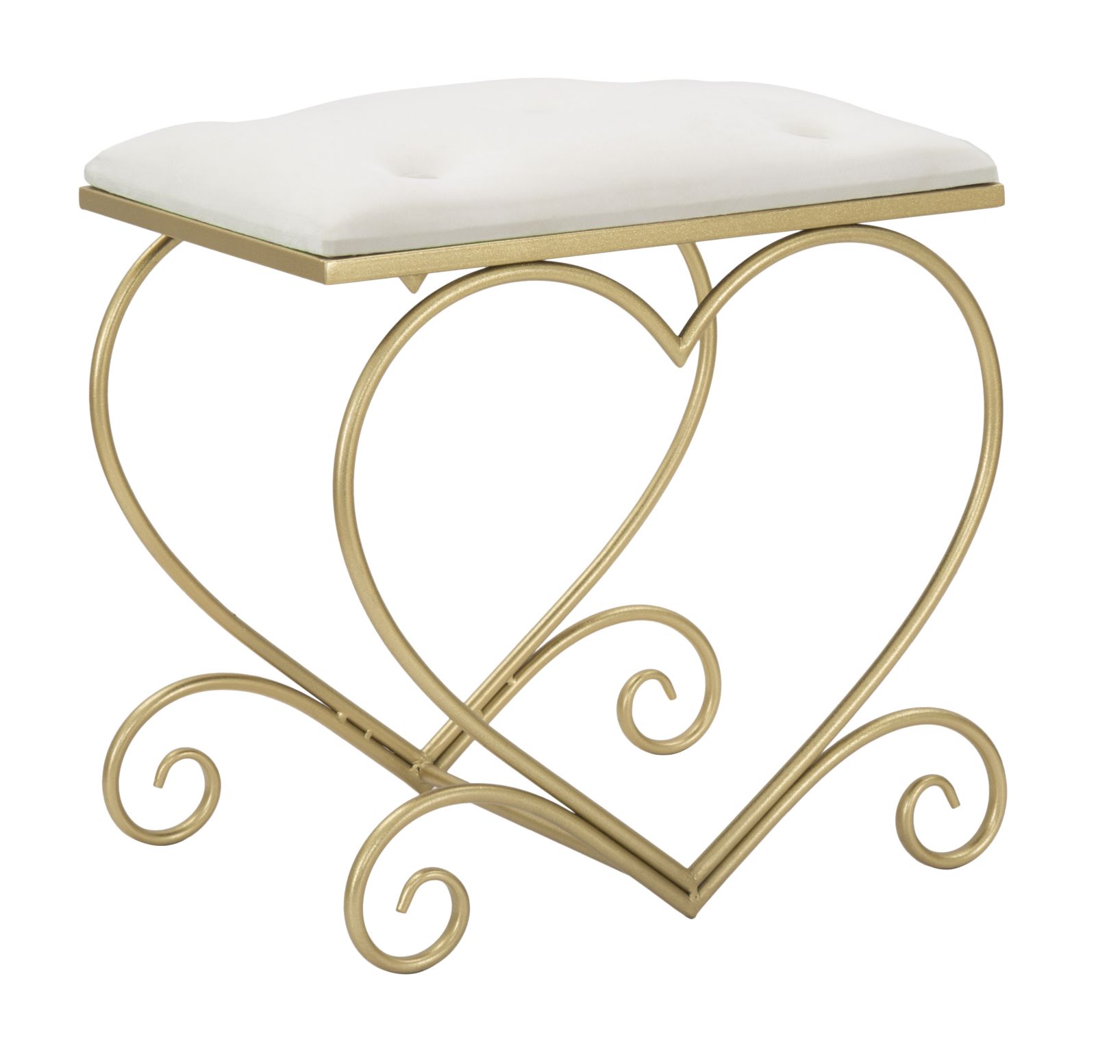 SGABELLO HEART CREMA CM 50X37,5X51,5 stile GLAM - immagine 2