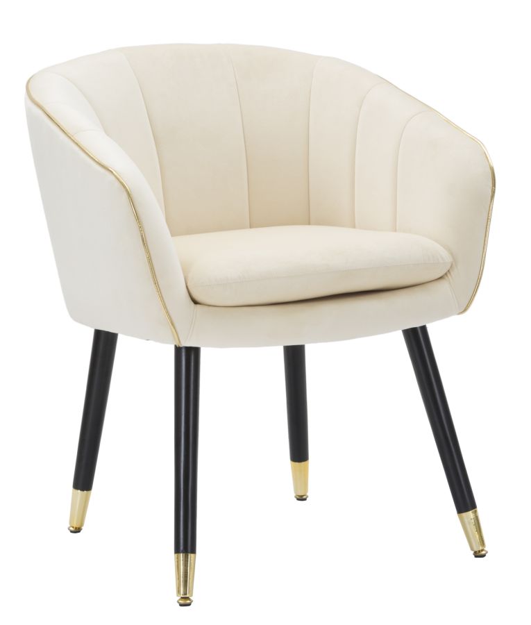 POLTRONA PARIS CREMA/GOLD CM 62X58X78 stile GLAM - immagine 2