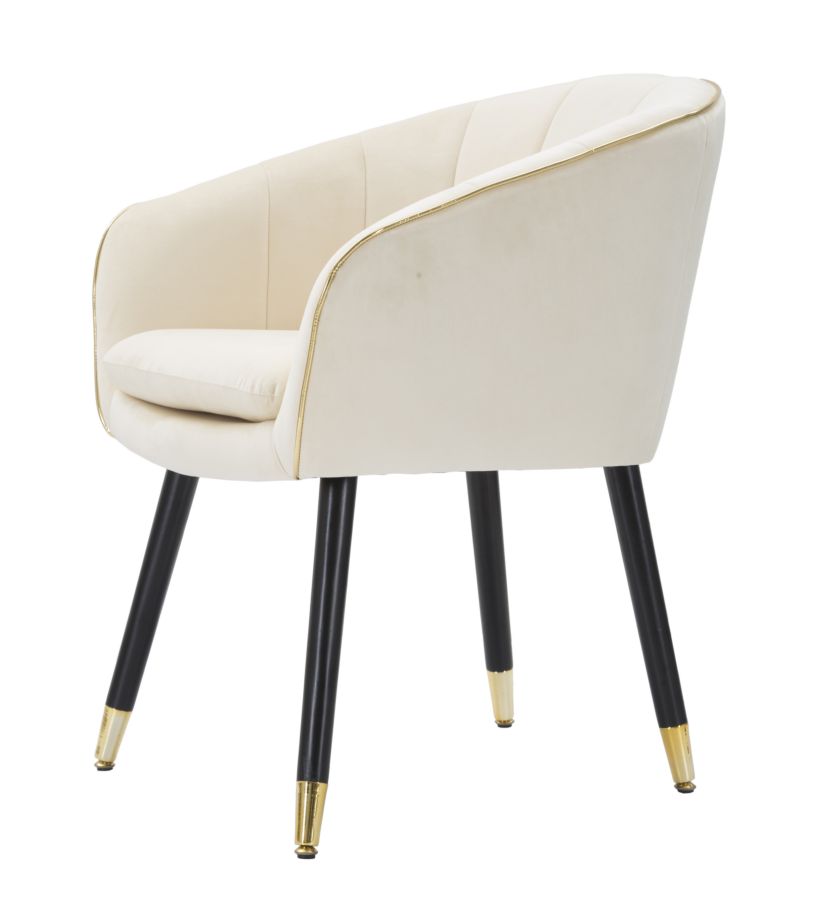 POLTRONA PARIS CREMA/GOLD CM 62X58X78 stile GLAM - immagine 4